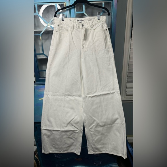 J.Crew Tall White High Rise Super Wide Leg Jeans - T29 - Picture 7 of 7